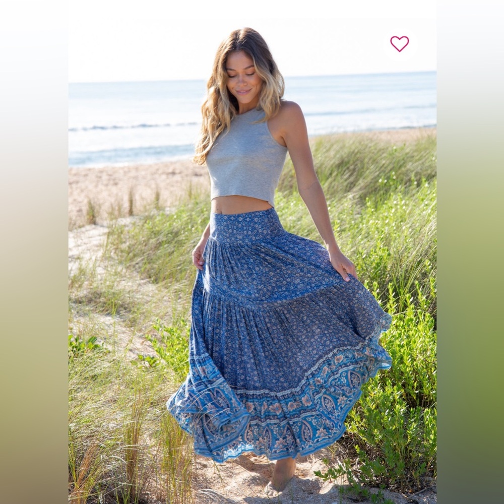 Natural Life - Hanna Convertible Maxi Skirt - Blue Floral Border